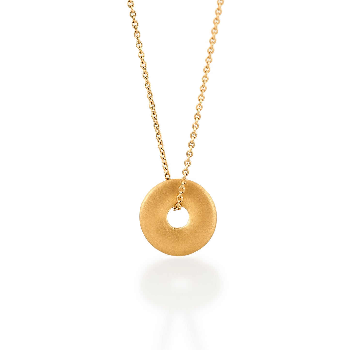 Circle Pendant Necklace, 22ct Gold