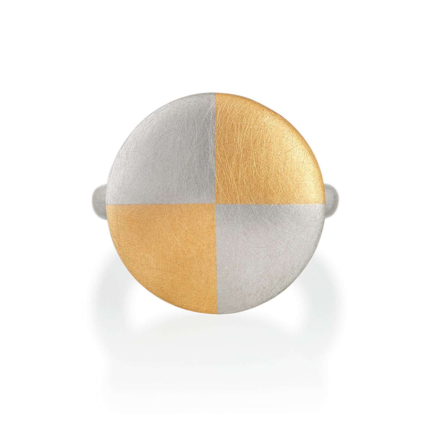 Quadrant Disc Ring, Platinum & 22ct Gold