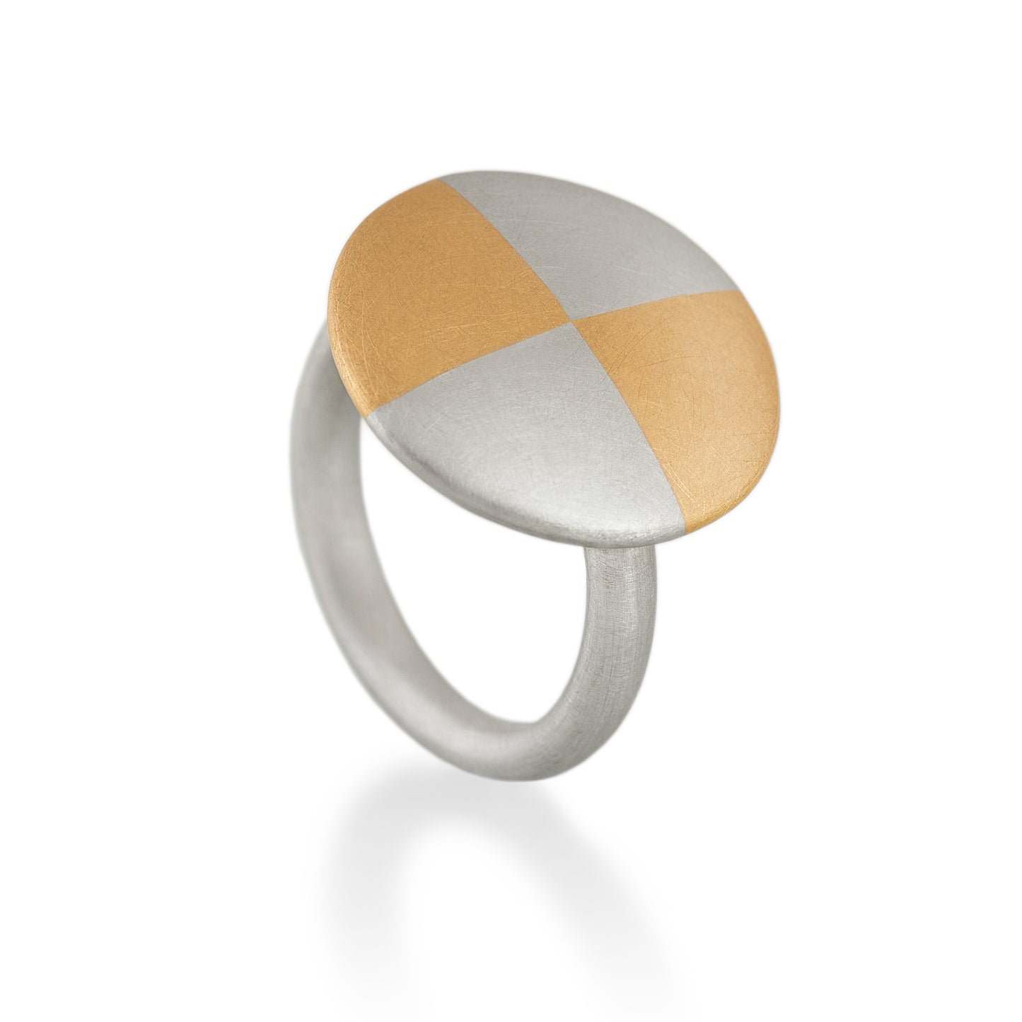 Quadrant Disc Ring, Platinum & 22ct Gold