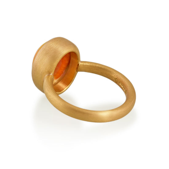 Natural Orange Fire Opal Ring, 22ct Gold