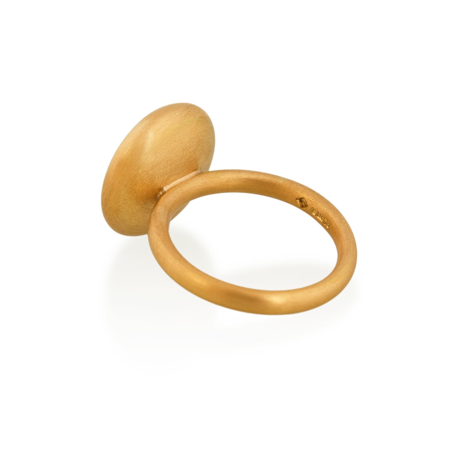 Round Antique Coral Ring, 22ct Gold