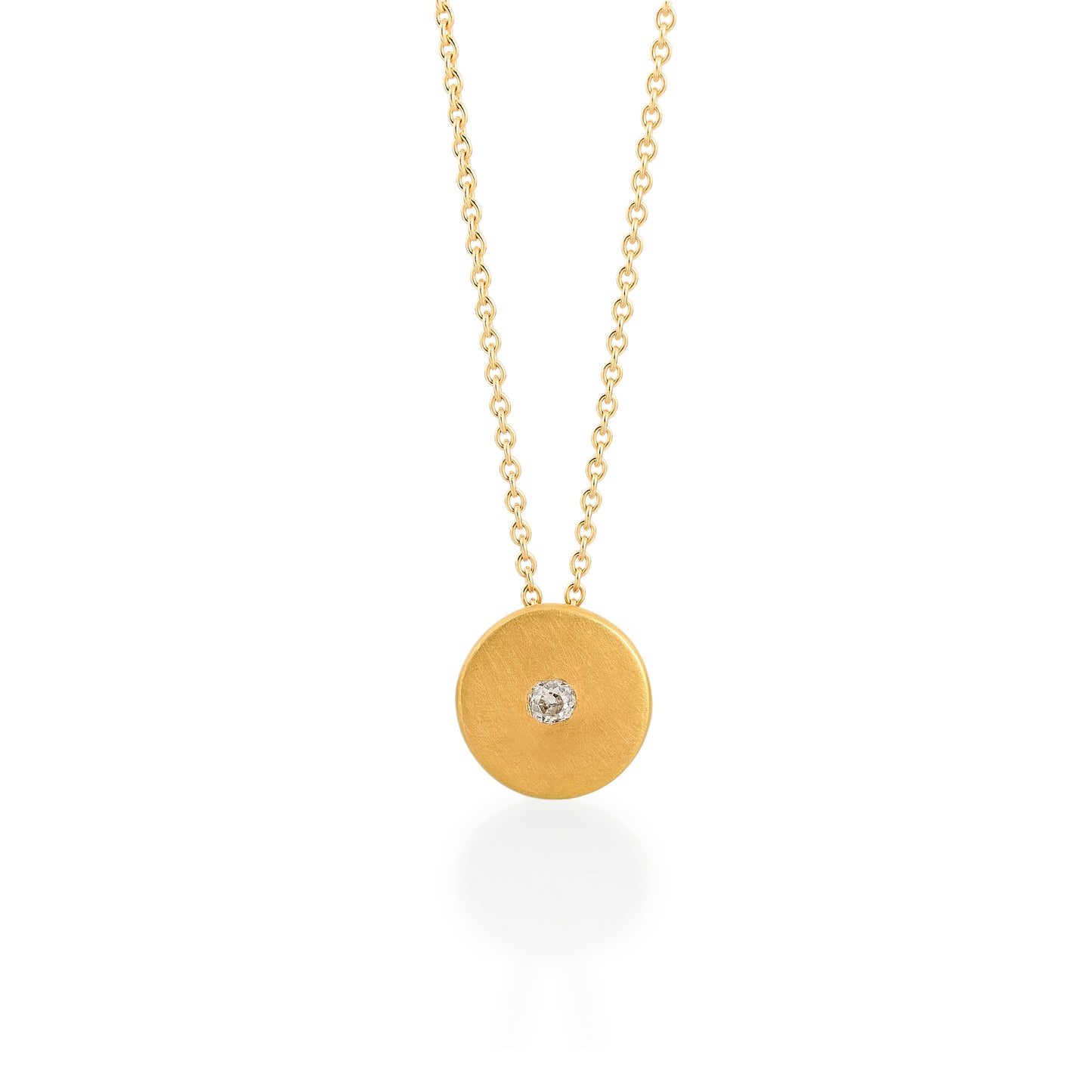 Signet Diamond Pendant Necklace, 22ct Gold