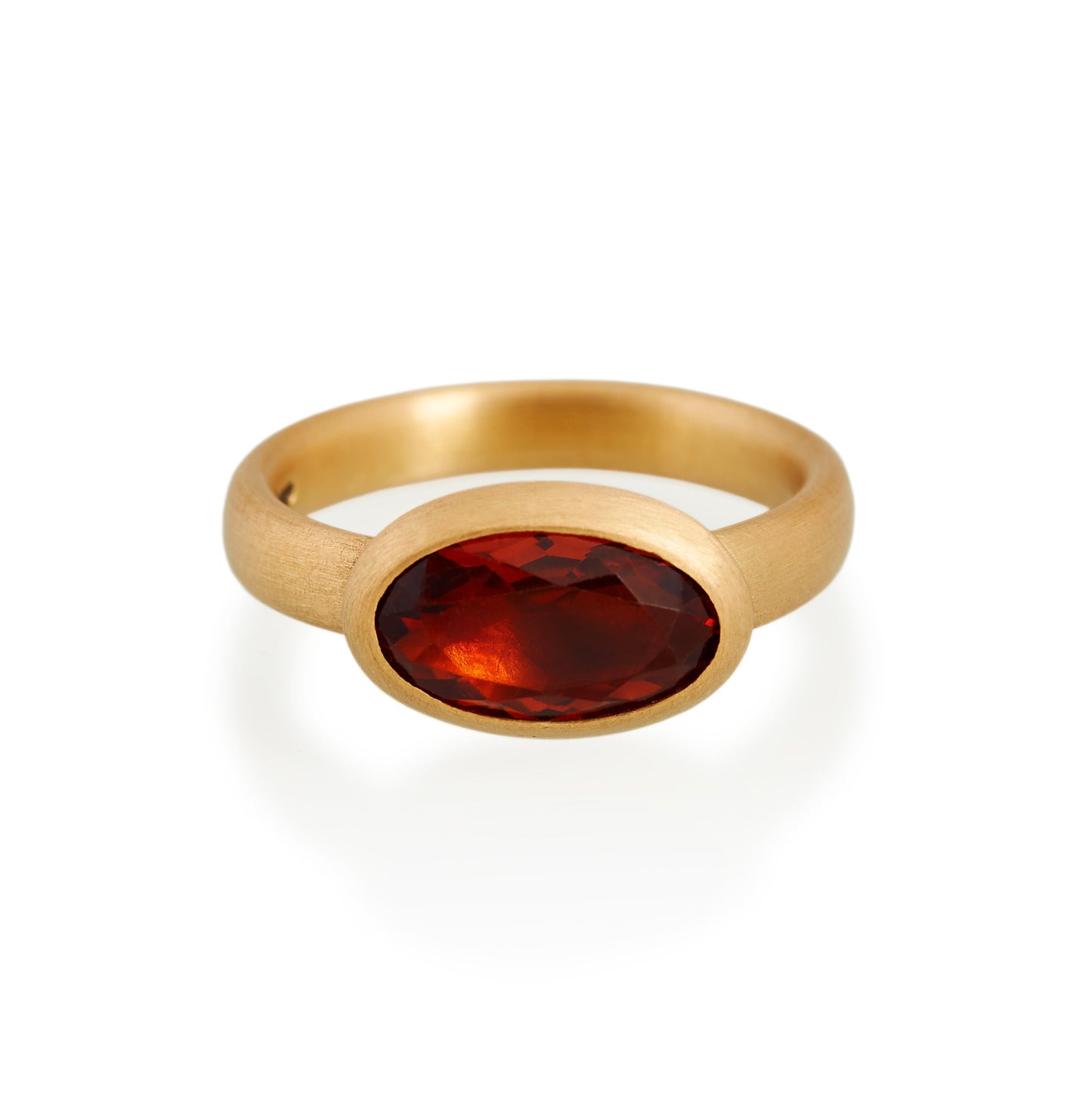 Oval Orange Citrine Ring, 22ct gold