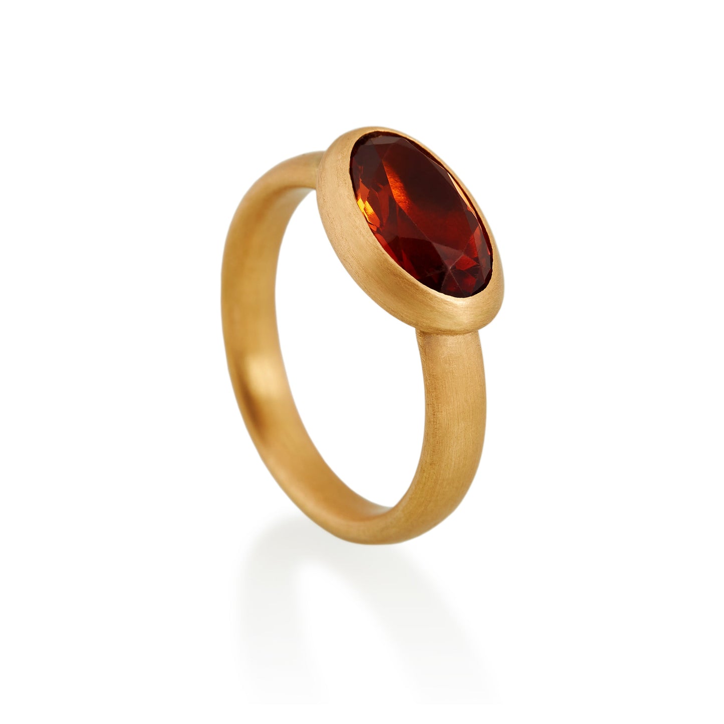 Oval Orange Citrine Ring, 22ct gold