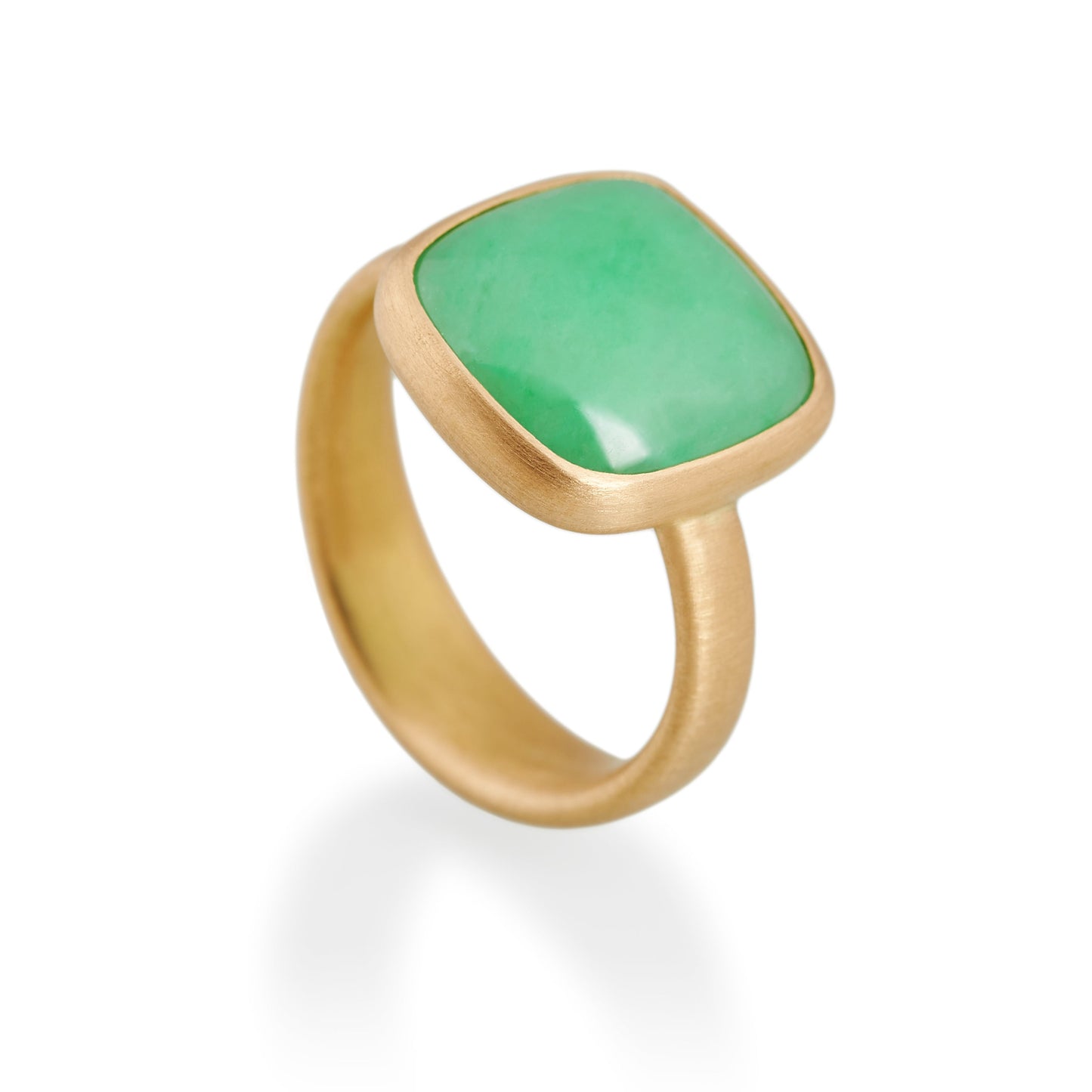 Square Jade Ring, 22ct Gold