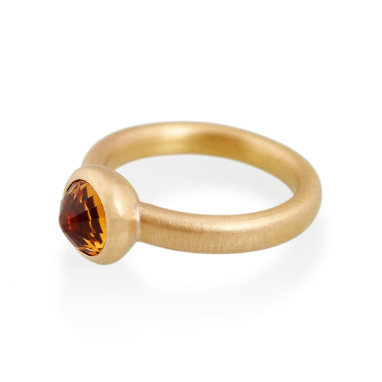 Faceted Citrine Ring, 22ct Gold