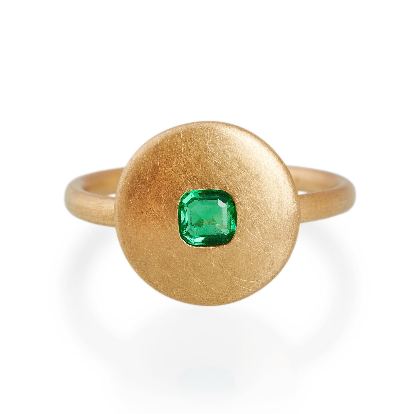 Emerald Disc Ring, 22ct Gold