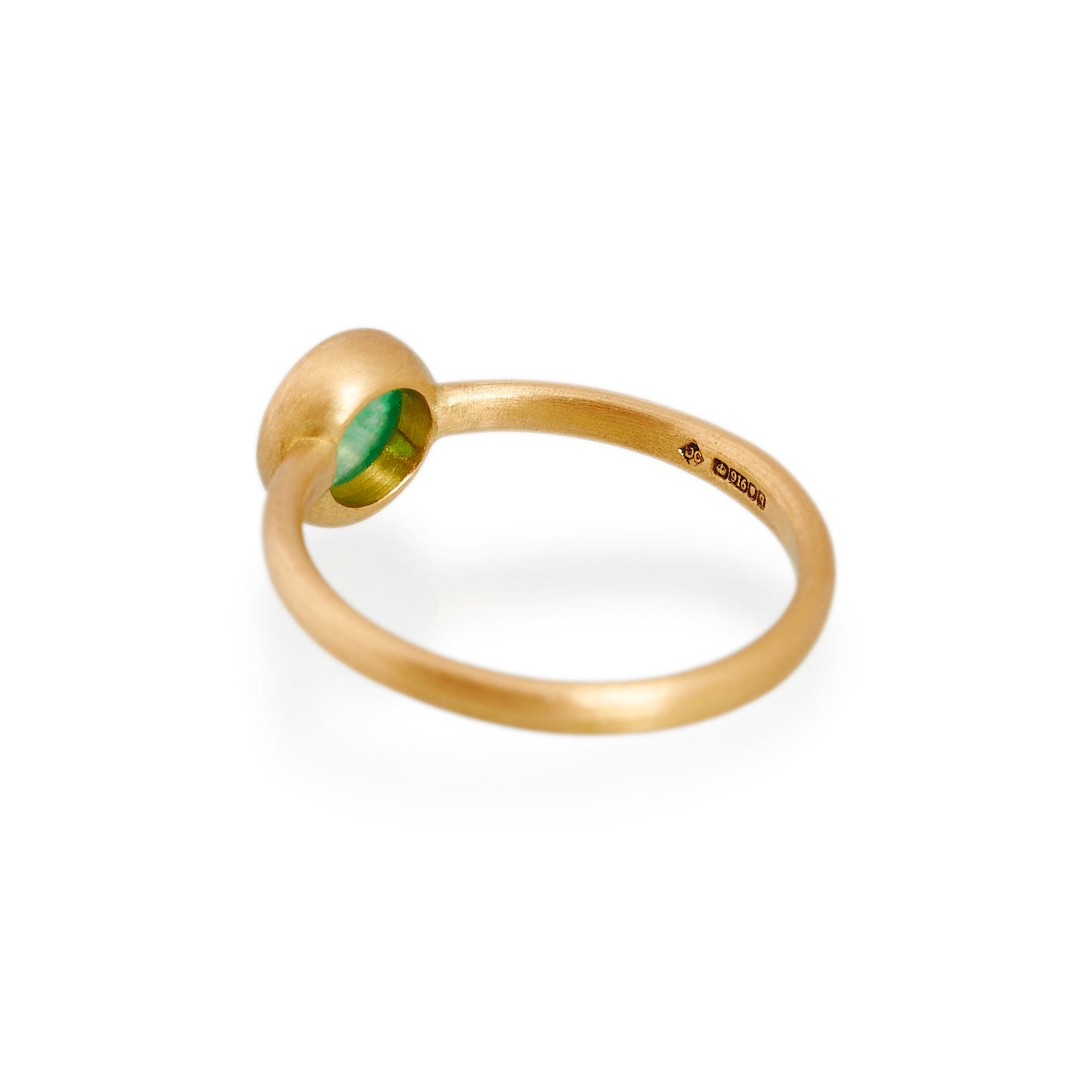 Round Jade Ring, 22ct gold
