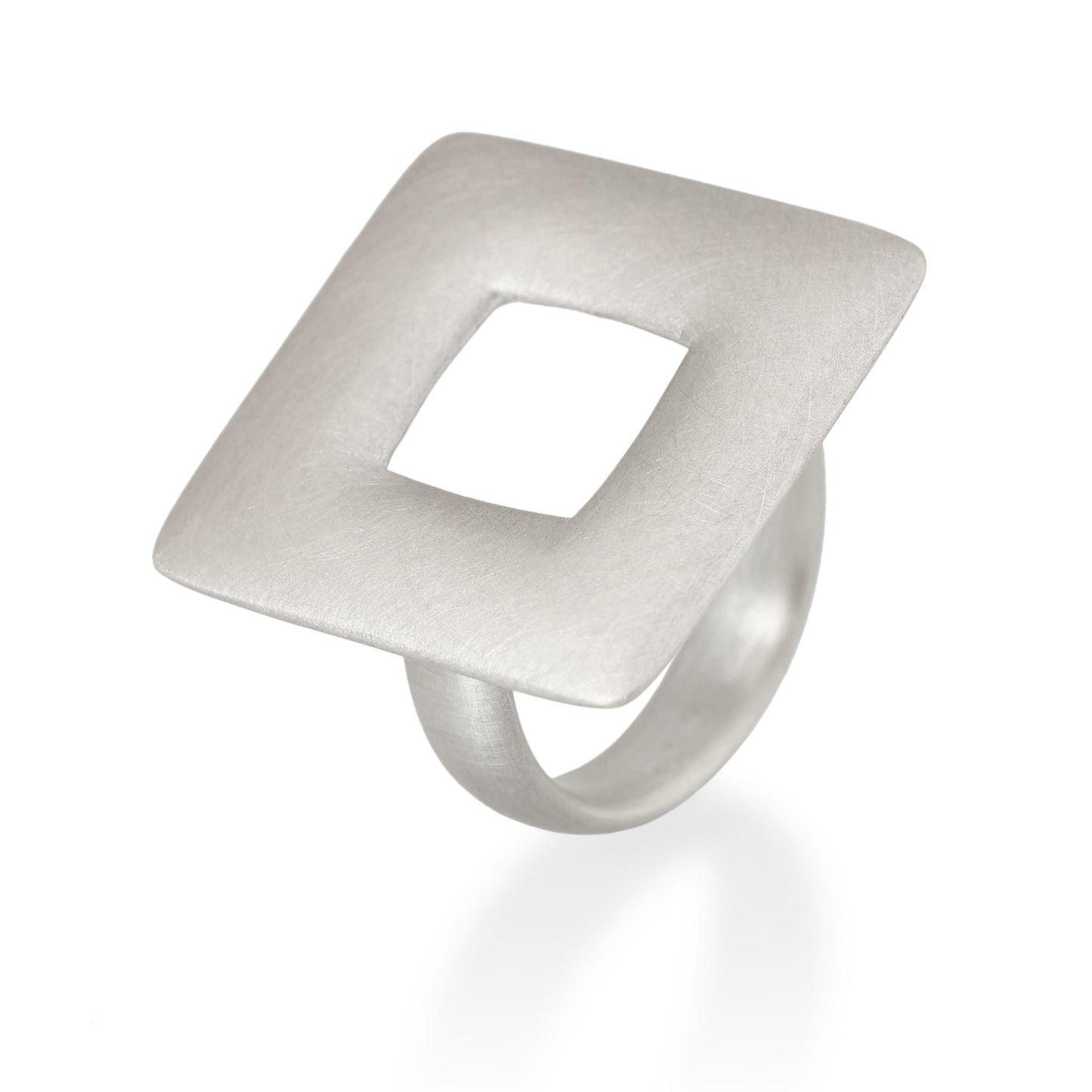 Large Square Ring, Silver