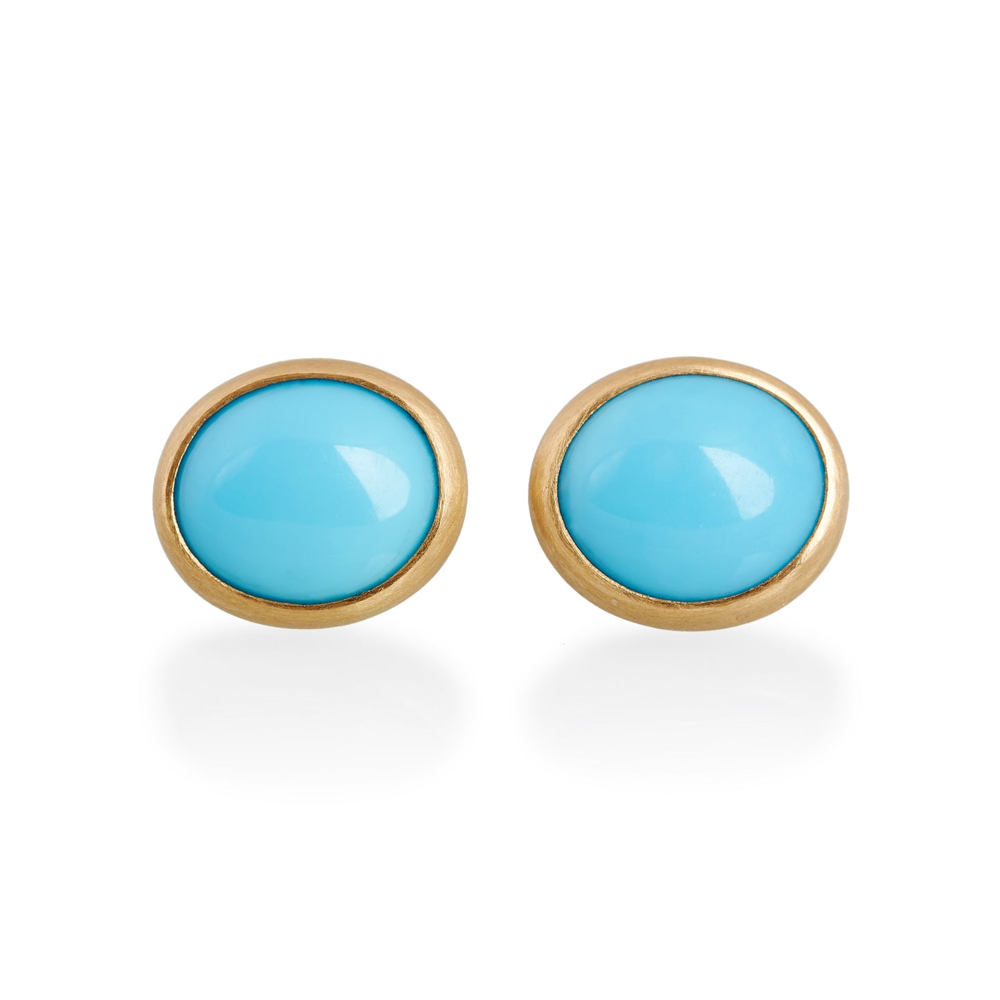 Turquoise Stud Earrings, 22ct Gold