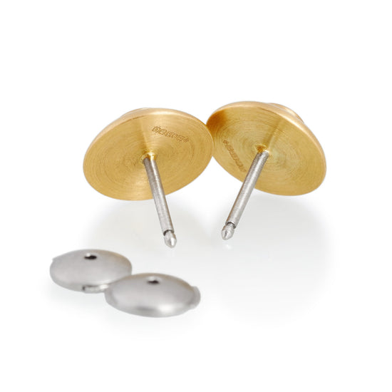 Domed Disc Old Brilliant Cut Diamond Earrings, 22ct Gold