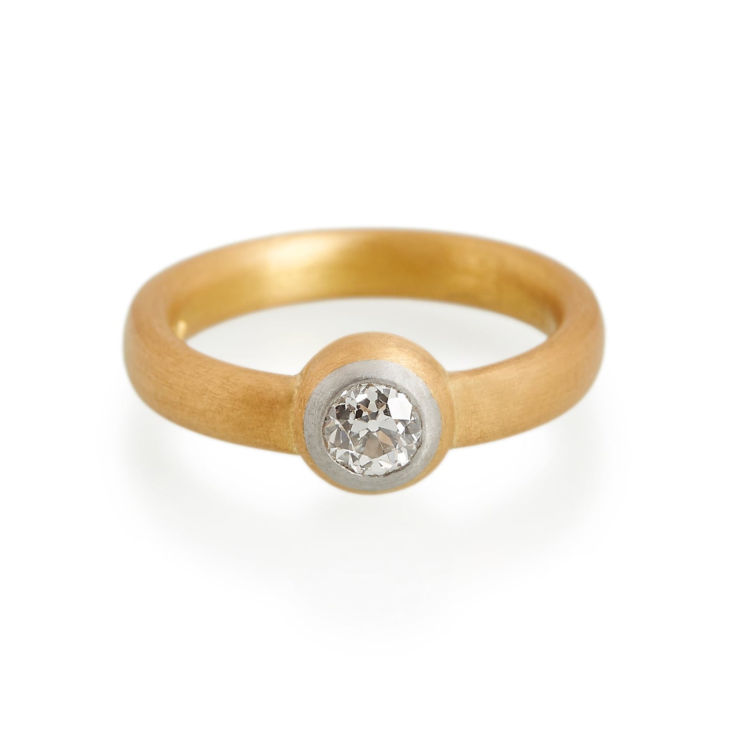 Two Tone Brilliant Diamond Ring, 22ct Gold &  Platinum