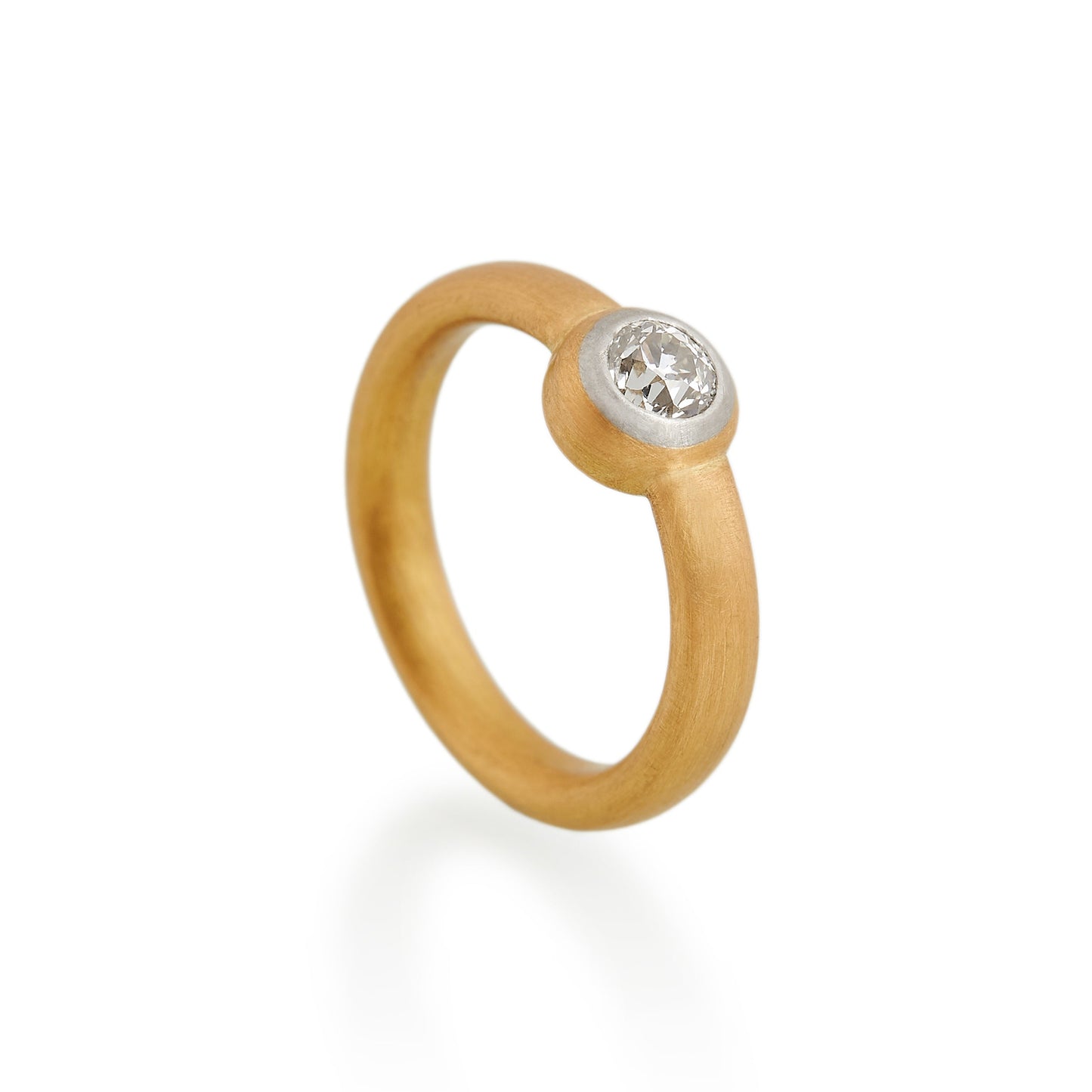 Two Tone Brilliant Diamond Ring, 22ct Gold &  Platinum