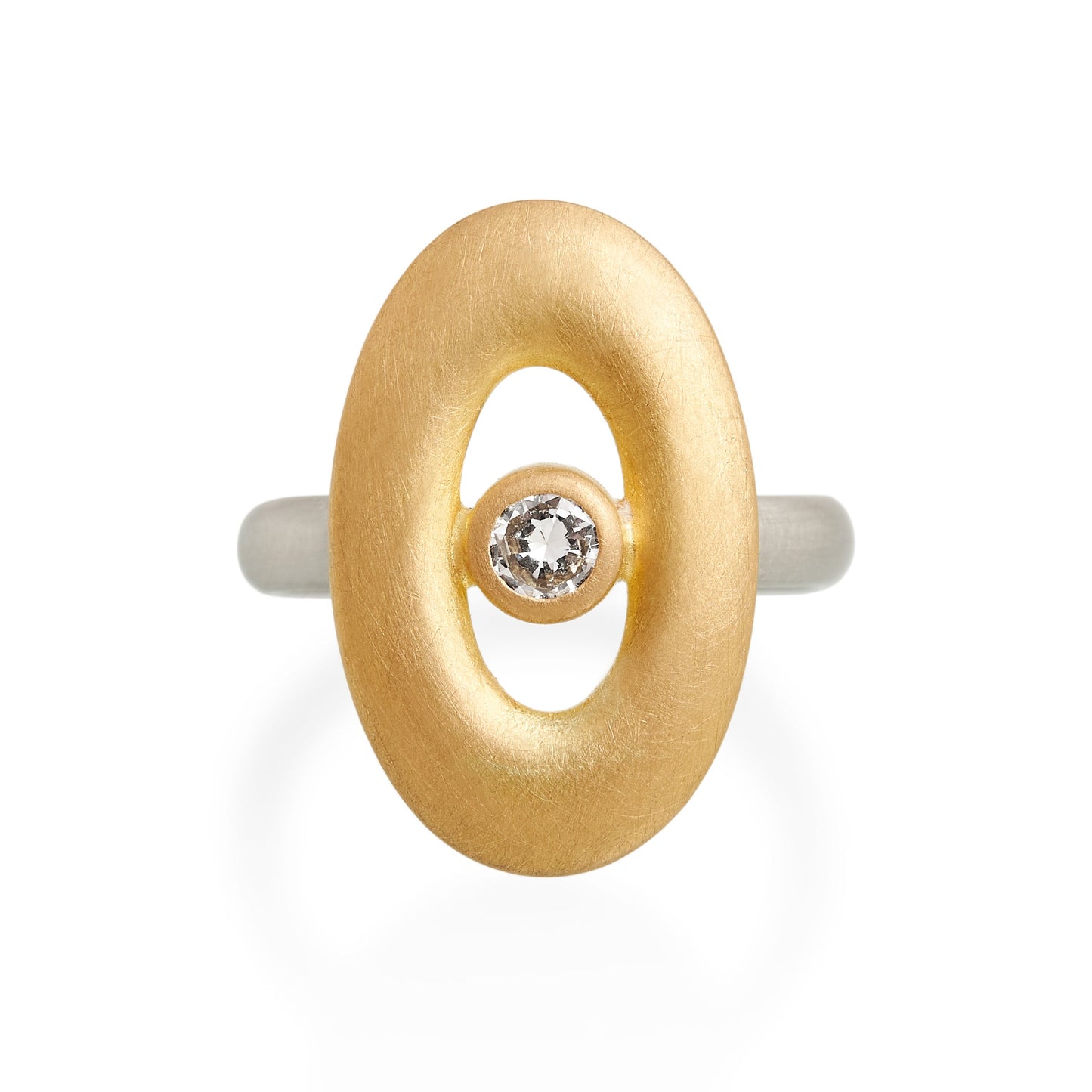 Gold Oval Diamond Ring, Platinum & 22ct Gold