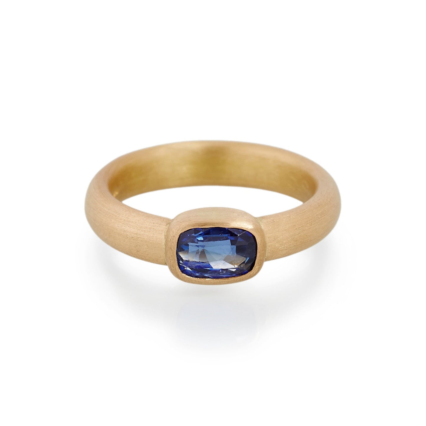 Cushion Cut Sapphire Ring, 22ct Gold