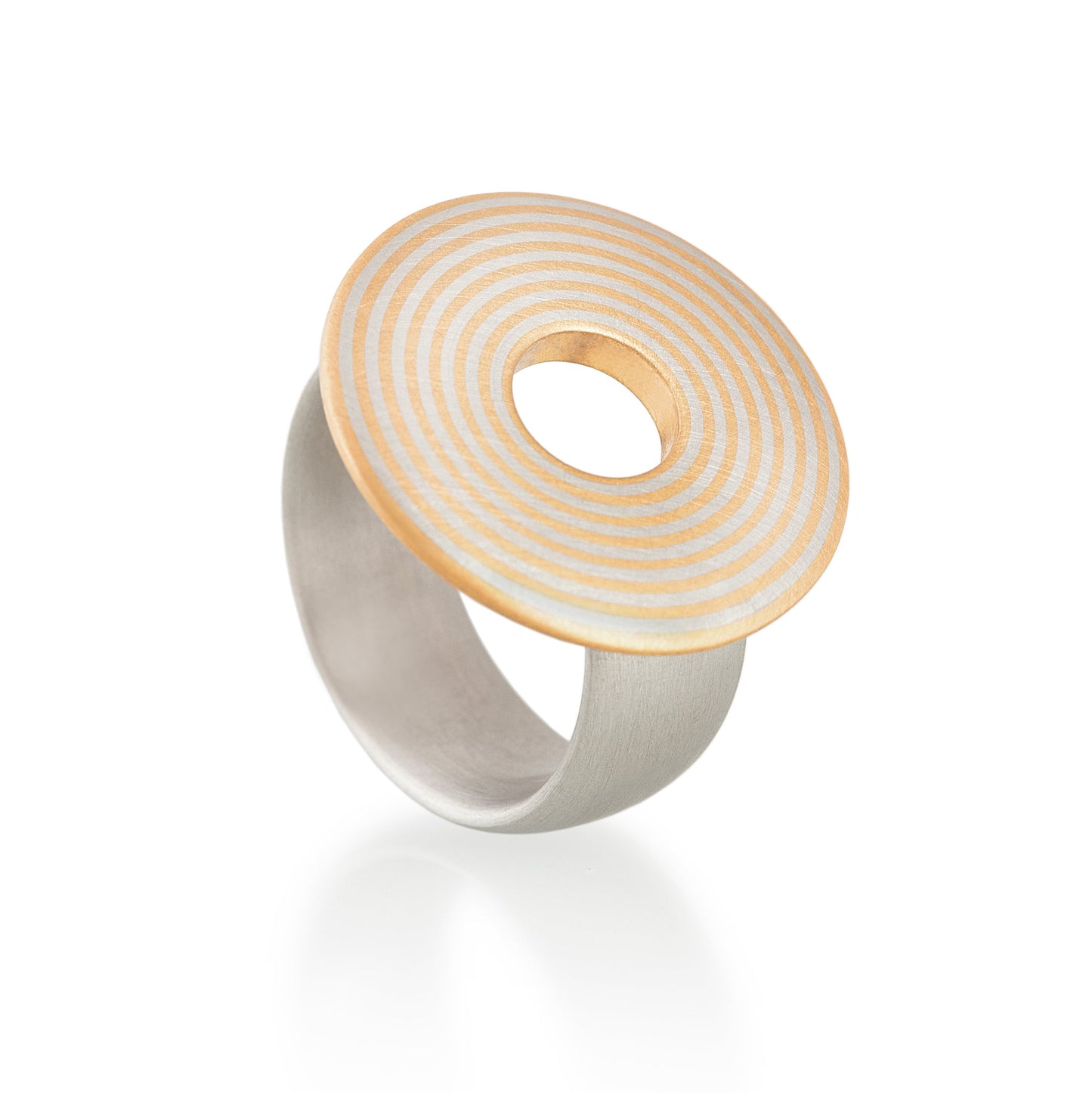 Concentric Circle Ring, Platinum & 22ct Gold