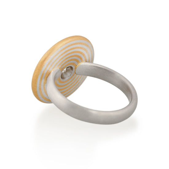 Concentric Circle Diamond Ring, Platinum & 22ct Gold