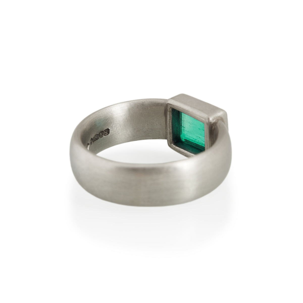 Rectangular Emerald Ring, Platinum – Cadby Co - Main Image