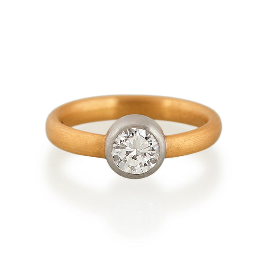 Load image into Gallery viewer, Brilliant Cut Diamond Ring, 22ct Gold &amp;amp; Platinum
