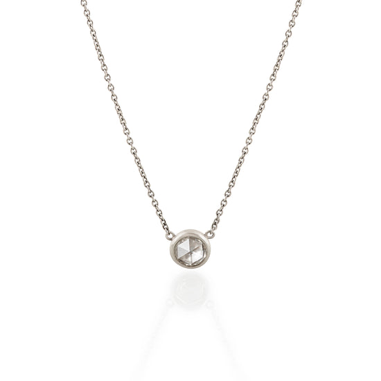 Rose Cut Diamond Necklace, Platinum