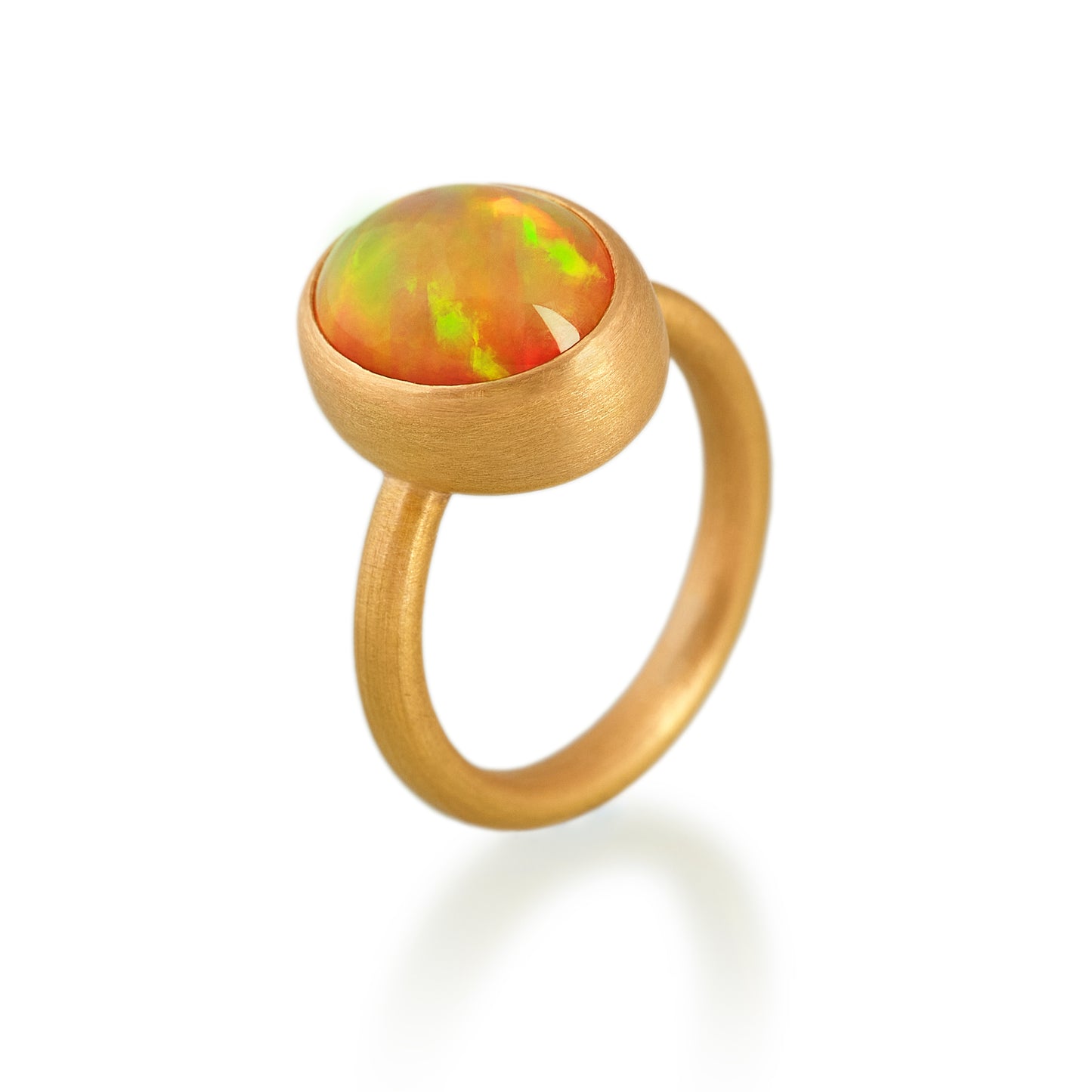 Natural Orange Fire Opal Ring, 22ct Gold – Cadby & Co