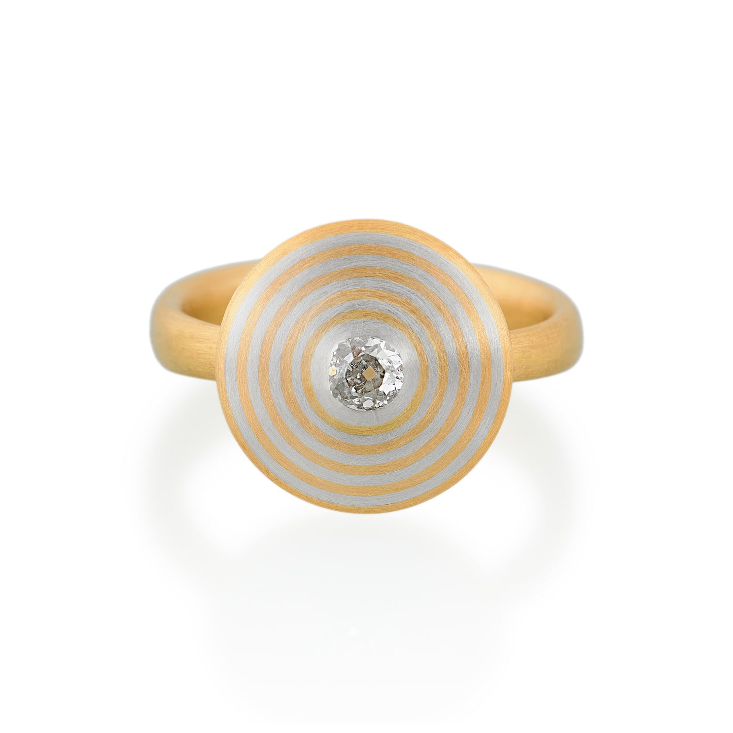 Concentric Circle Diamond Ring, 22ct Gold & Platinum