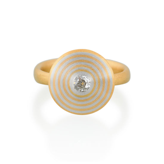 Concentric Circle Diamond Ring, 22ct Gold & Platinum