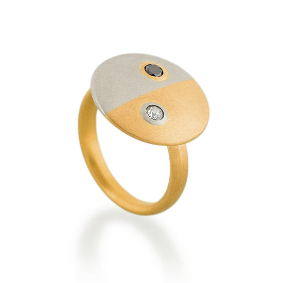 Diamond Balance Ring, 22ct Gold & Platinum