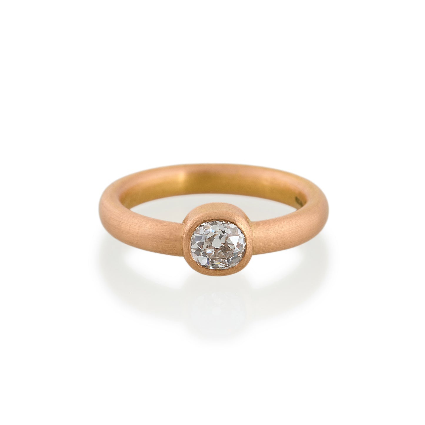 Cushion Cut Oval Diamond Ring, 18ct Rose Gold