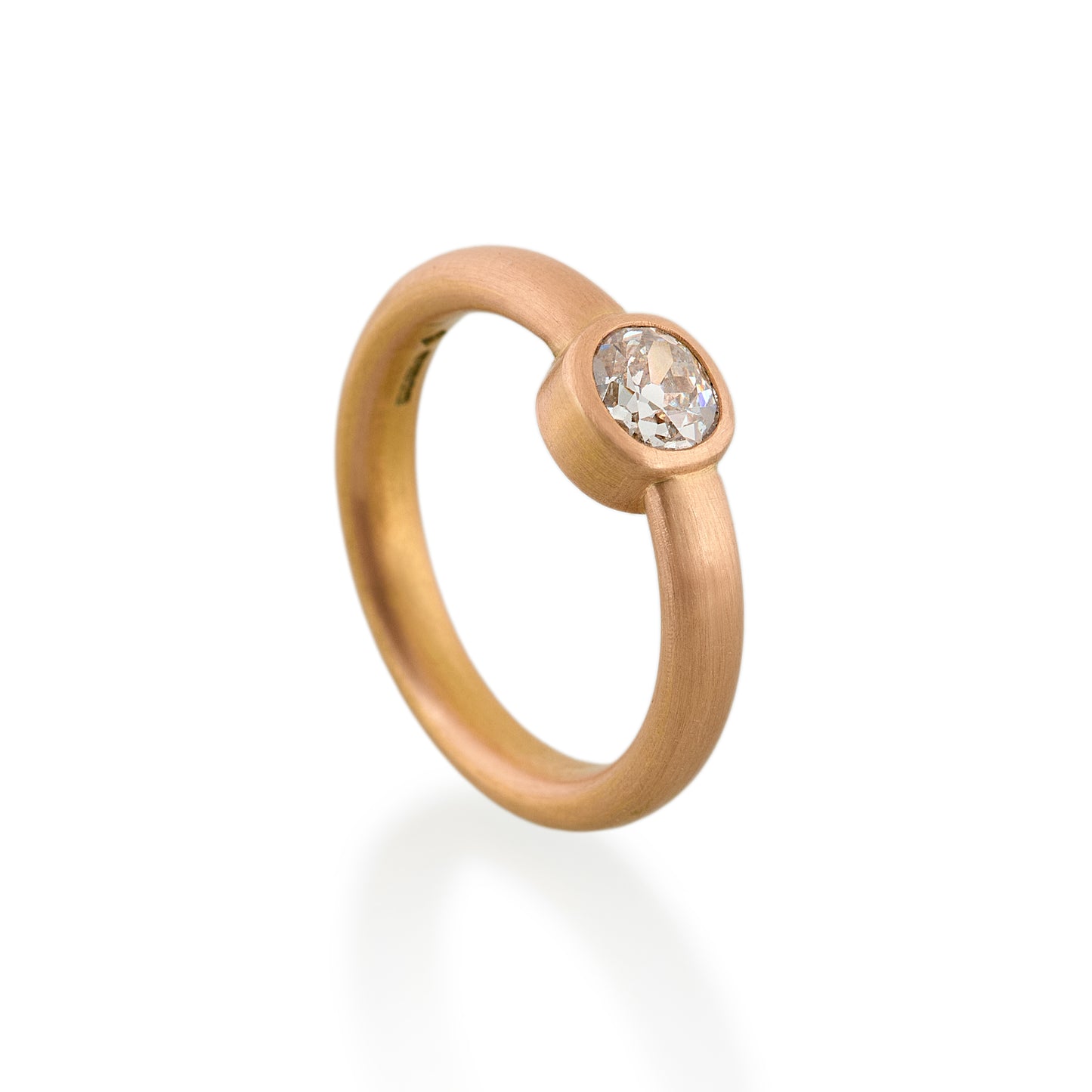 Cushion Cut Oval Diamond Ring, 18ct Rose Gold