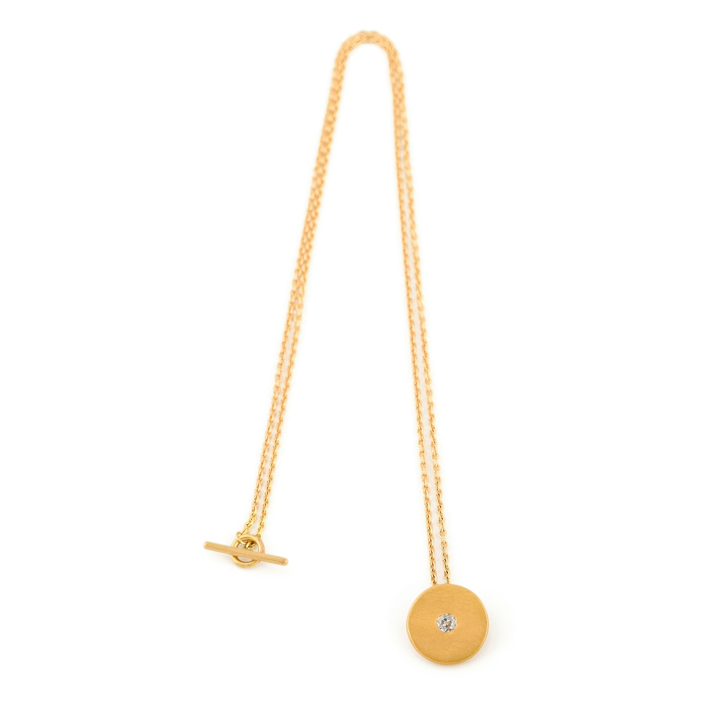 Signet Diamond Pendant Necklace, 22ct Gold