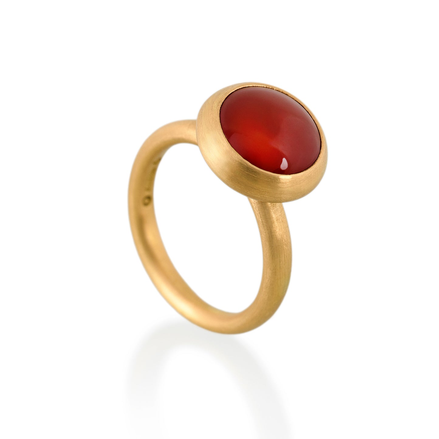 Round Cornelian Ring, 22ct Gold