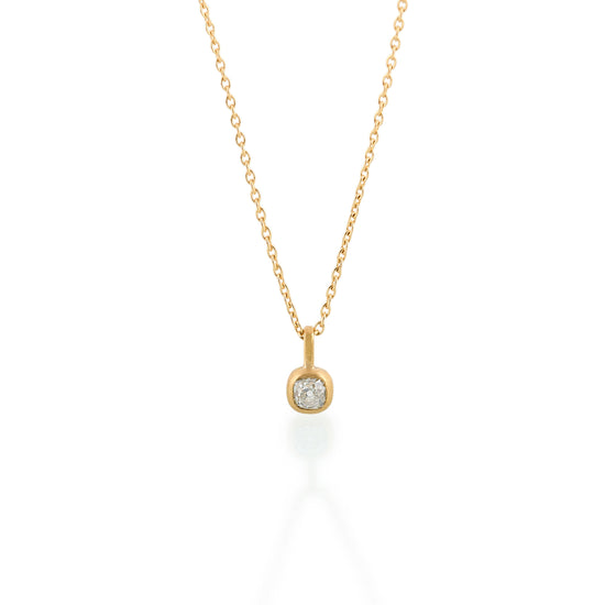Old Cushion Cut Diamond Necklace, 22ct Gold