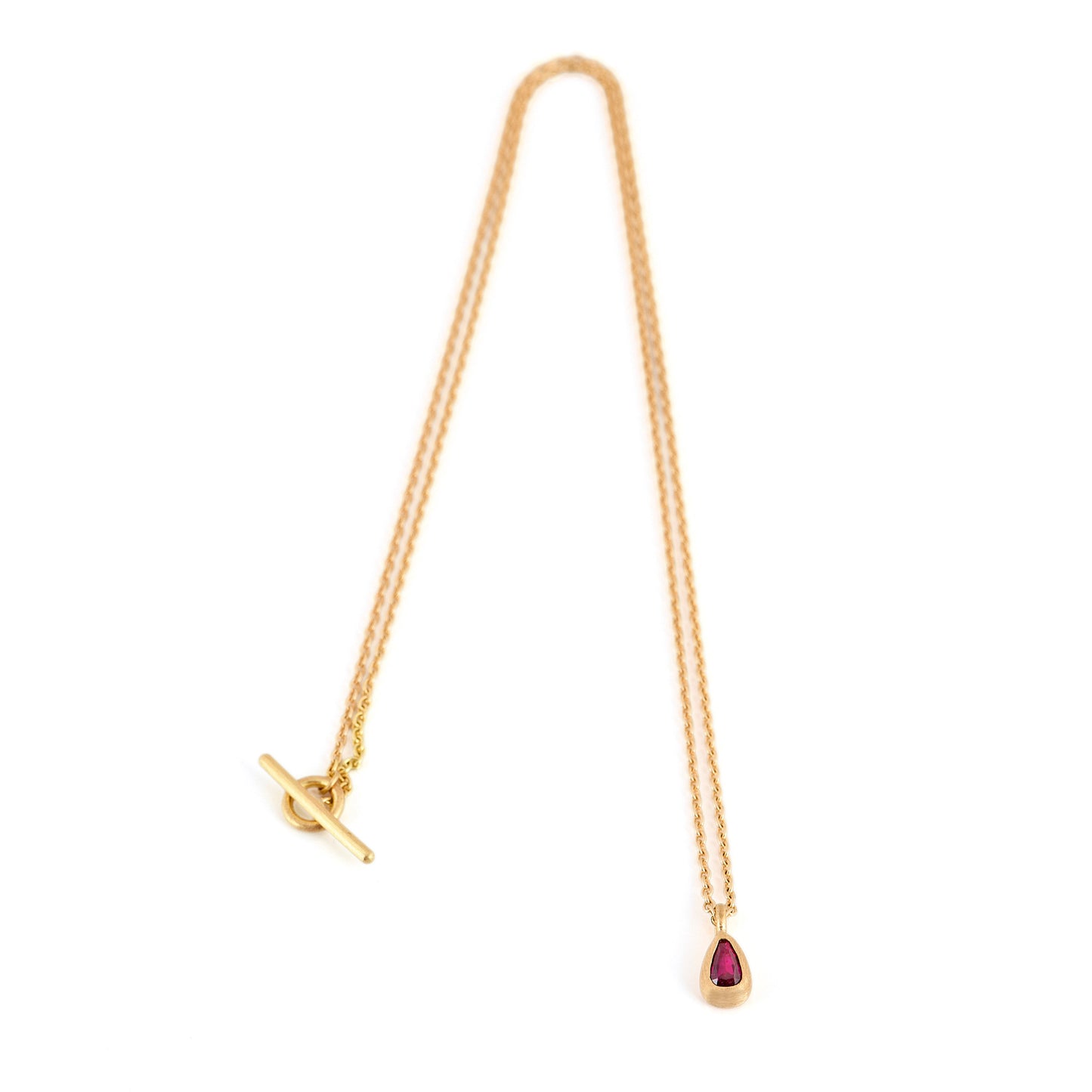 Old Cut Ruby Drop Necklace, 22ct Gold