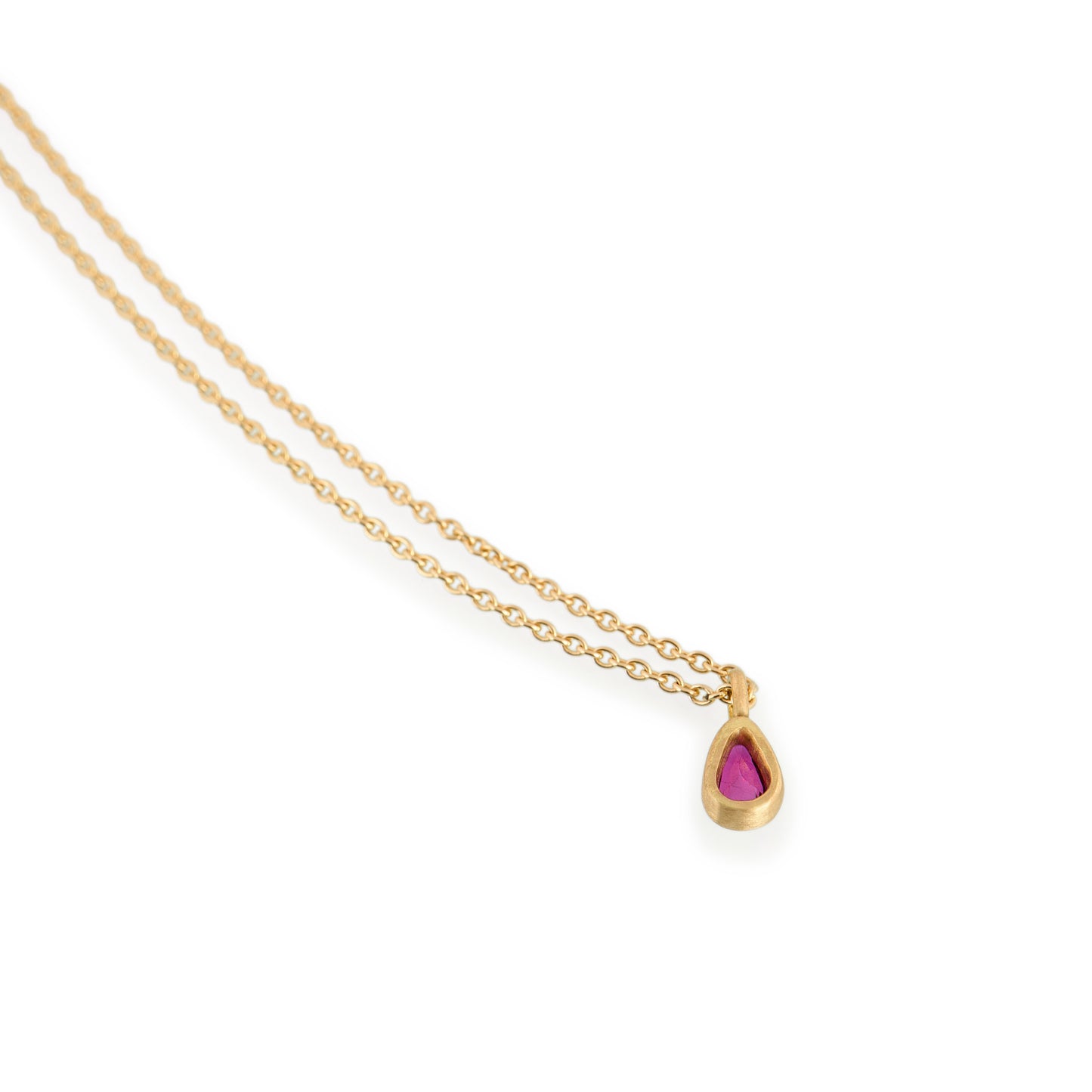 Old Cut Ruby Drop Necklace, 22ct Gold