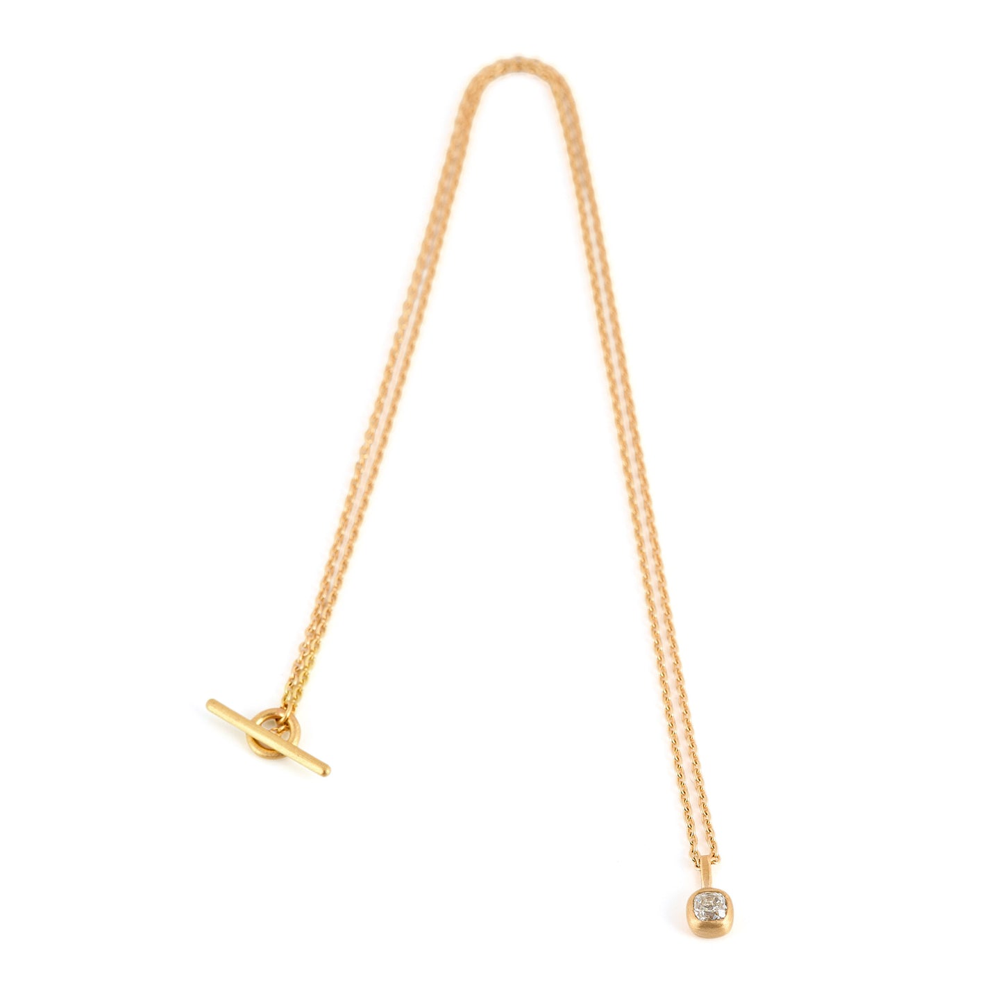 Old Cushion Cut Diamond Necklace, 22ct Gold