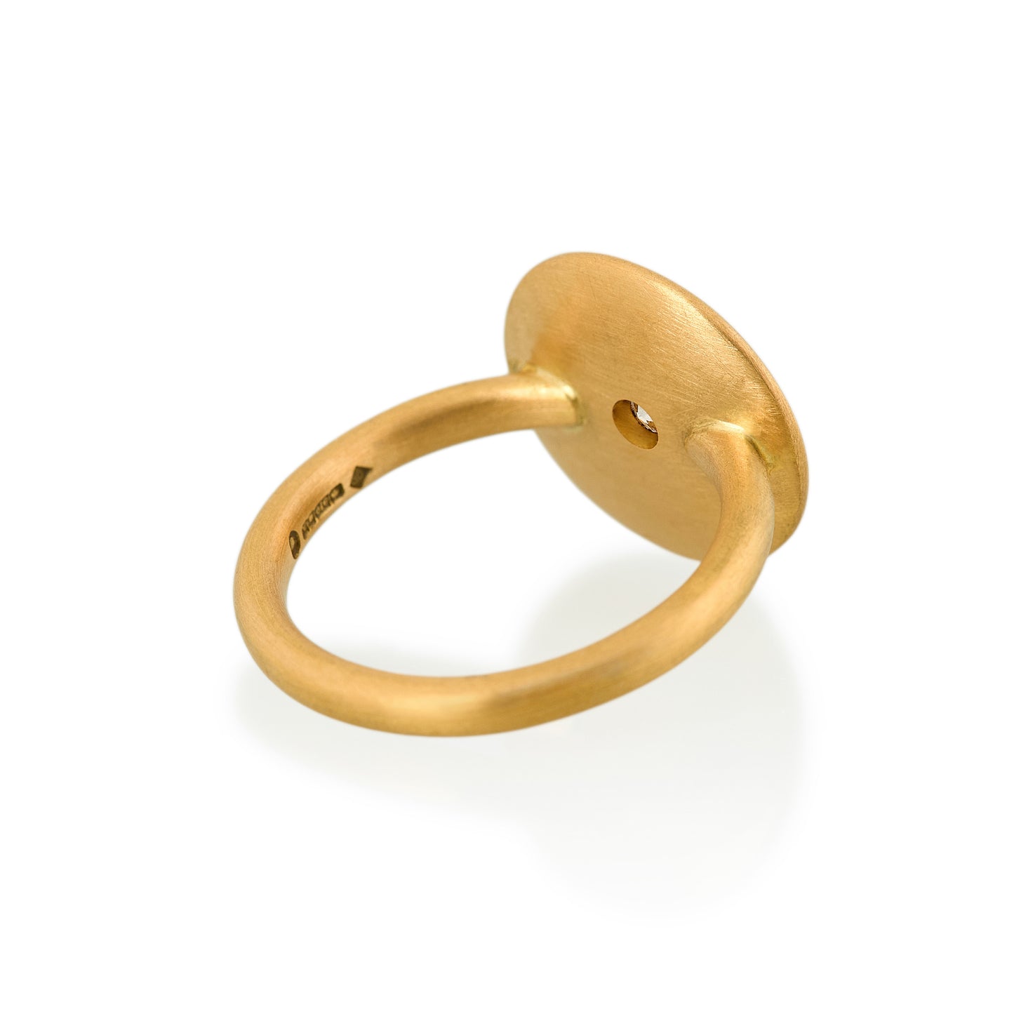 Brilliant Diamond Small Disc Ring, 22ct Gold (Copy)