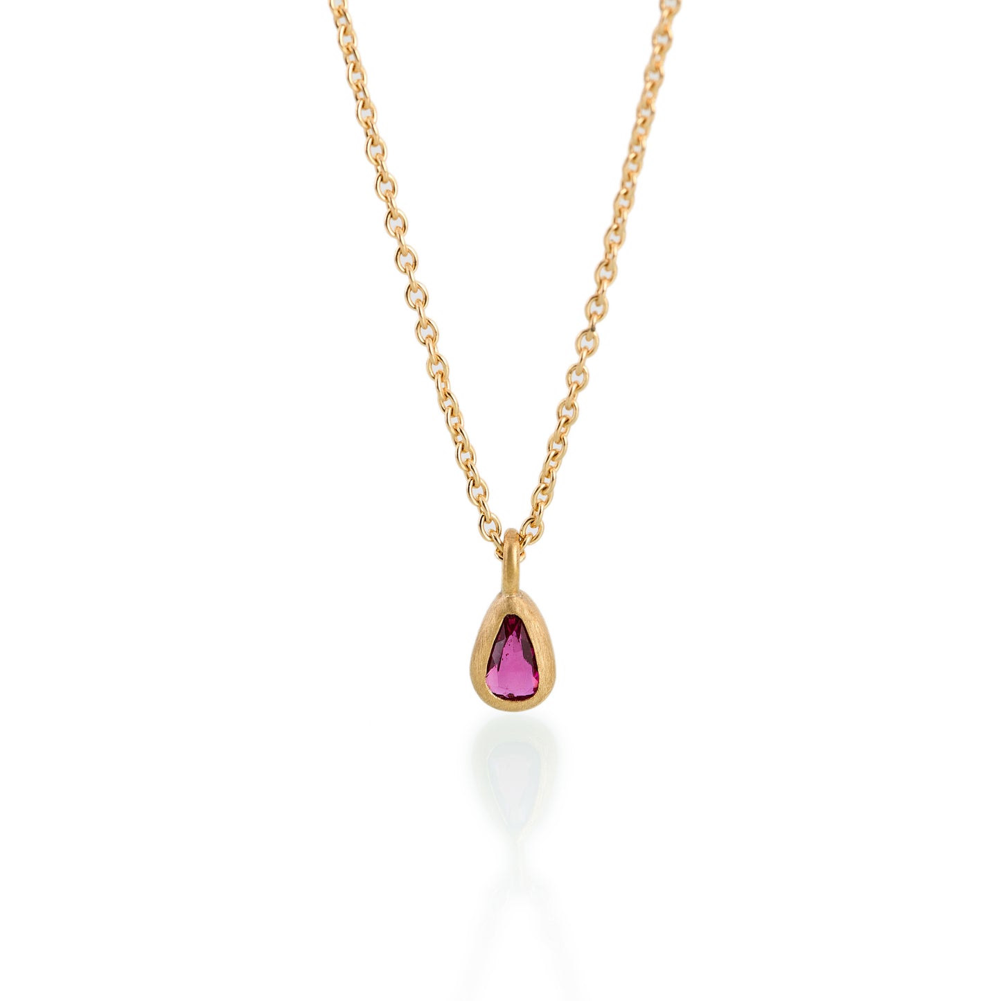Old Cut Ruby Drop Necklace, 22ct Gold