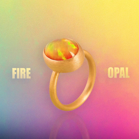 Load image into Gallery viewer, Natural Orange Fire Opal Ring, 22ct Gold

