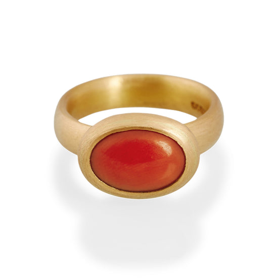 Natural Antique Coral Ring, 22ct Gold
