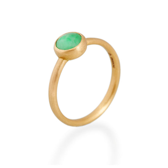 Round Jade Ring, 22ct gold