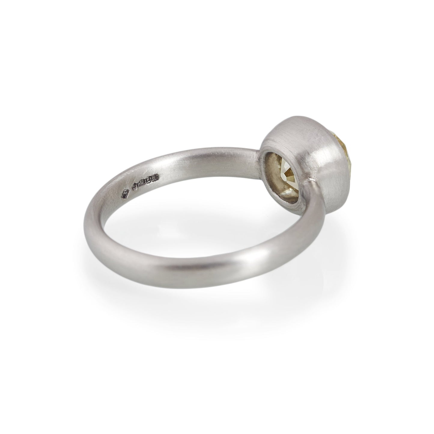 Load image into Gallery viewer, Yellow Old Mine Cut Diamond Ring, Platinum
