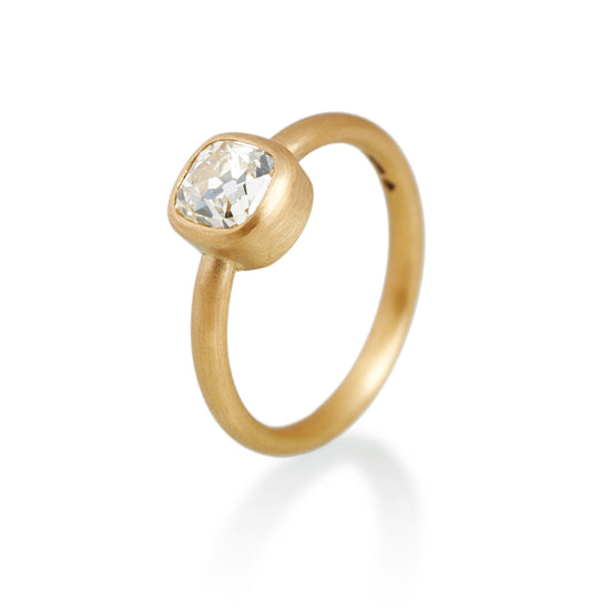 Load image into Gallery viewer, Cushion Cut Diamond Ring, 22ct Gold
