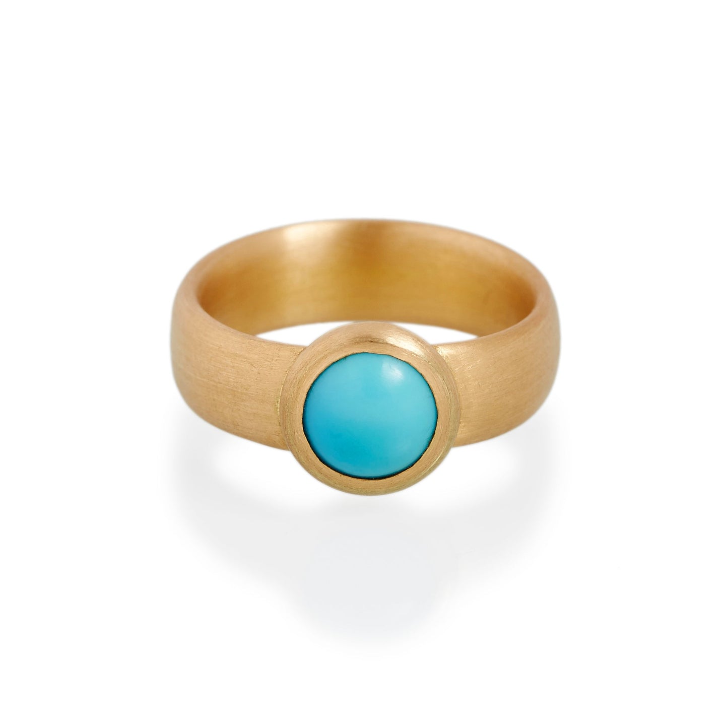 Round Turquoise Ring, 22ct Gold
