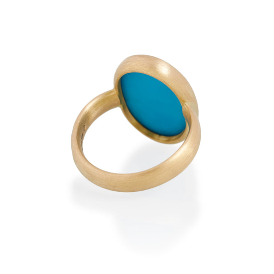 Large Turquoise Ring, 22ct Gold