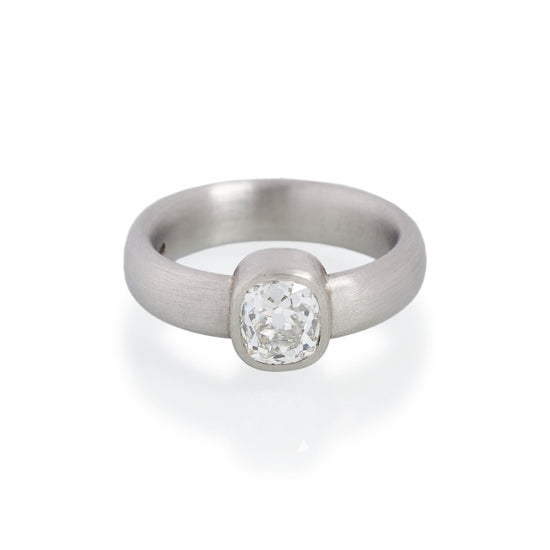 Load image into Gallery viewer, Cushion Cut Diamond Ring, Platinum

