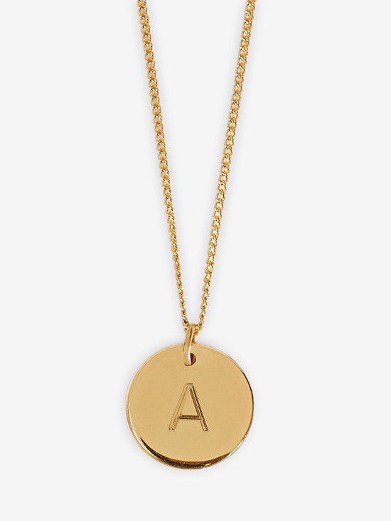 Letter Charm Necklace, 22ct Gold Plated