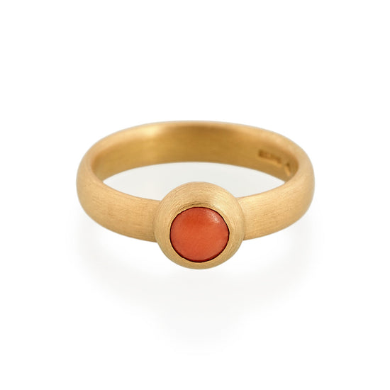 Load image into Gallery viewer, Petite Antique Coral Ring, 22ct Gold
