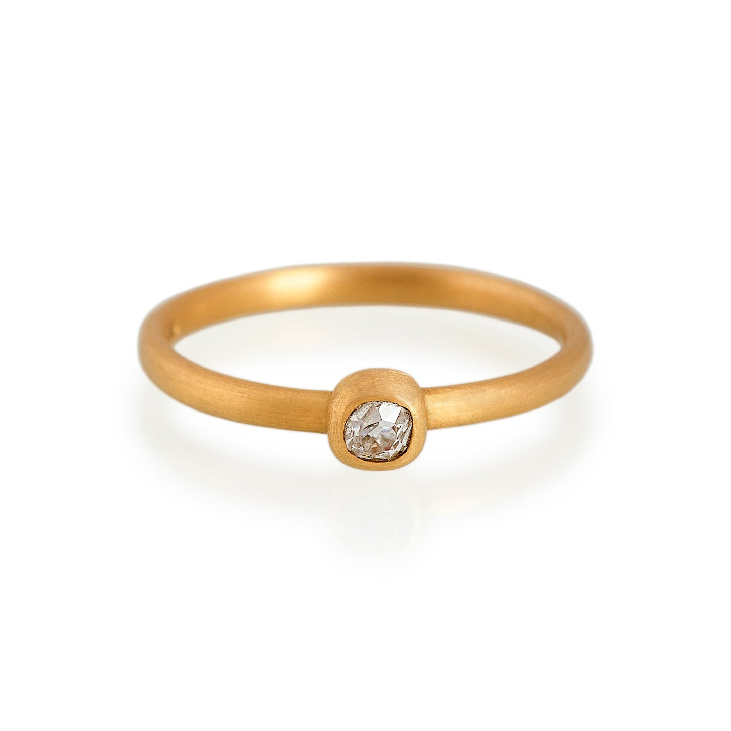 Delicate Antique Cushion Diamond Ring, 22ct Gold