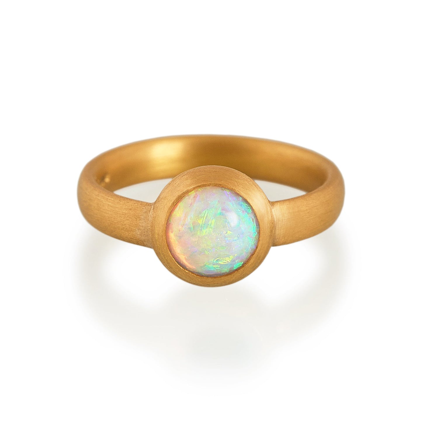 Round Opal Ring, 22ct Gold